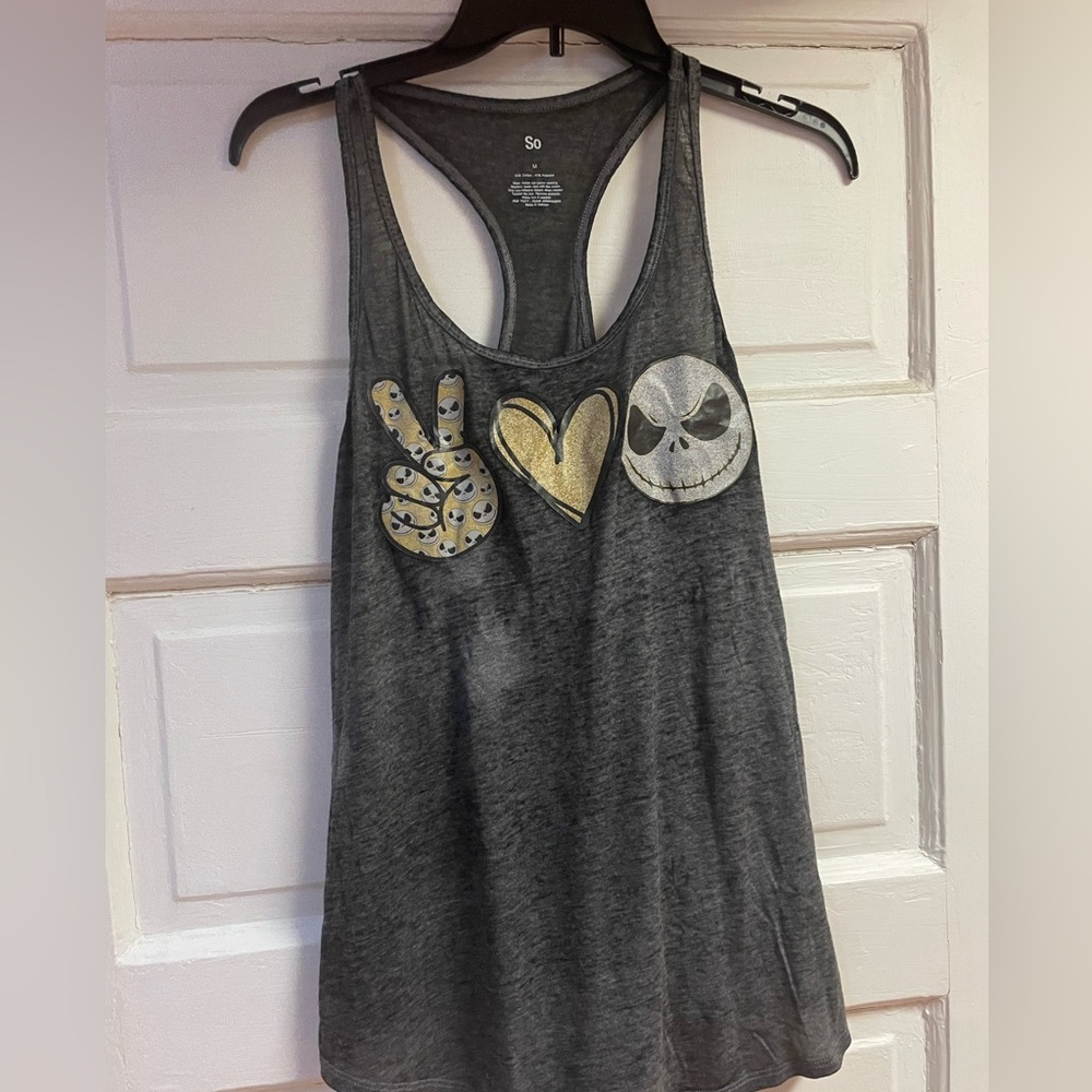 Peace love jack skellington racer back tank top